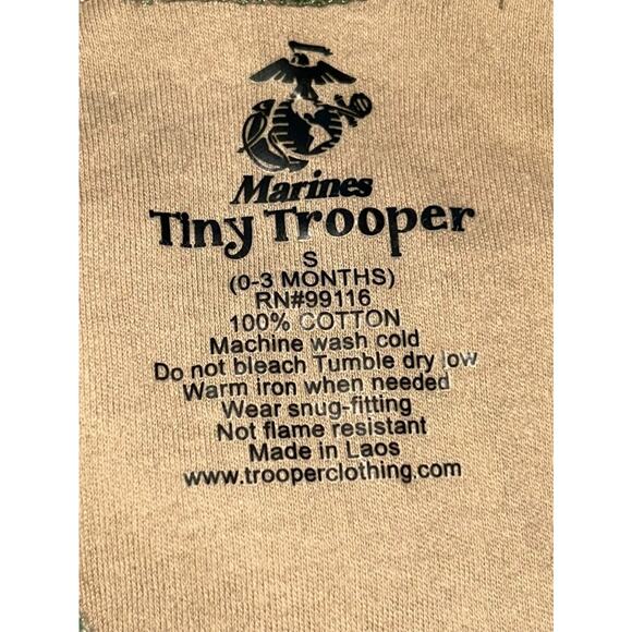 USMC Marines Tiny Trooper Camouflage Bodysuit One Piece Size 0-3 Months Soldier - Picture 5 of 8